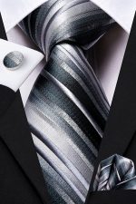 Dubulle Mens Paisely Silk Tie for Men Necktie and Pocket Square Set - Image 4